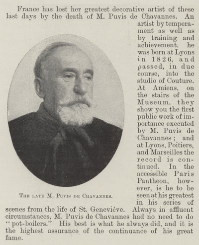 O falecido M Puvis de Chavannes de English Photographer