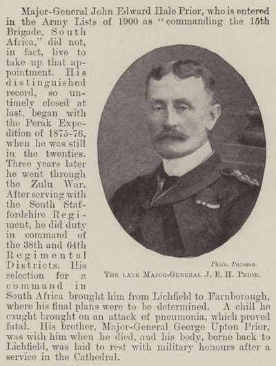 O falecido major-general JEH Prior de English Photographer