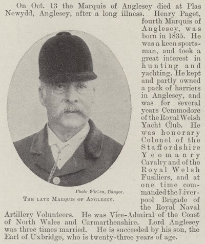 O falecido marquês de Anglesey de English Photographer