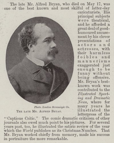 O falecido Sr. Alfred Bryan de English Photographer