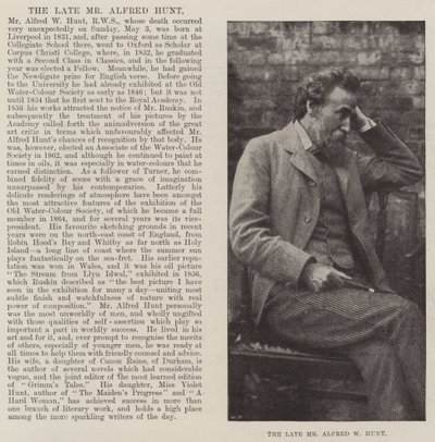 O falecido Sr. Alfred W Hunt de English Photographer