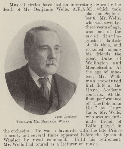 O falecido Sr. Benjamin Wells de English Photographer
