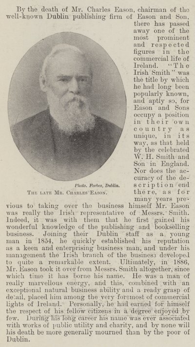 O falecido Sr. Charles Eason de English Photographer