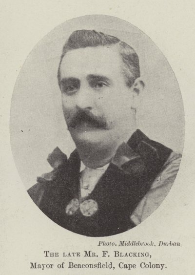 O falecido Sr. F Blacking, prefeito de Beaconsfield, Cape Colony de English Photographer
