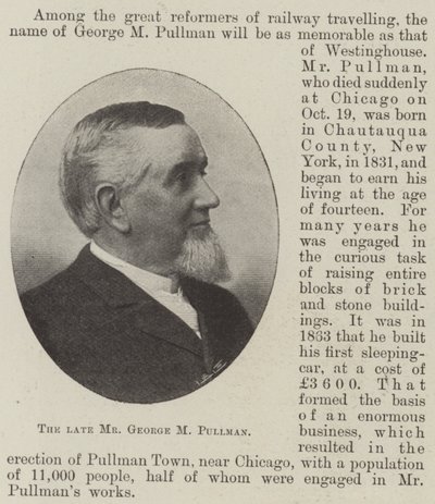 O falecido Sr. George M Pullman de English Photographer