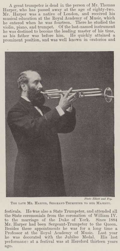 O falecido Sr. Harper, Sargento-Trumpeter para Sua Majestade de English Photographer