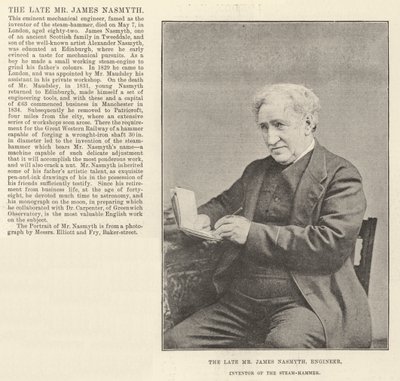 O falecido Sr. James Nasmyth, Engenheiro, Inventor do Martelo a Vapor de English Photographer