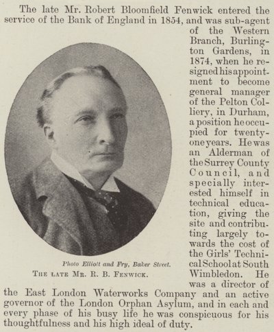 O falecido Sr. RB Fenwick de English Photographer