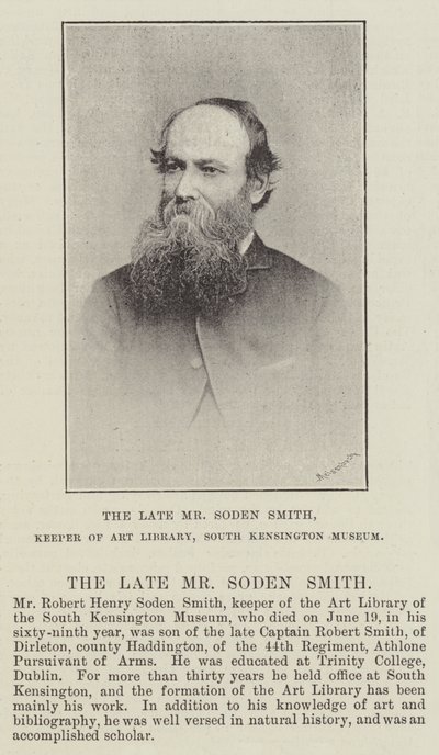 O falecido Sr. Soden Smith, Guardião da Biblioteca de Arte, South Kensington Museum de English Photographer