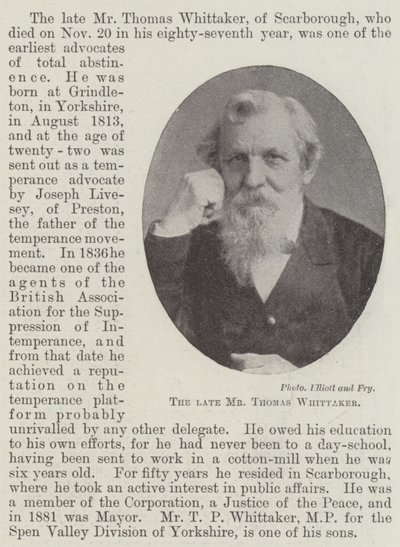 O falecido Sr. Thomas Whittaker de English Photographer