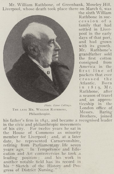 O falecido sr. William Rathbone, filantropo de English Photographer