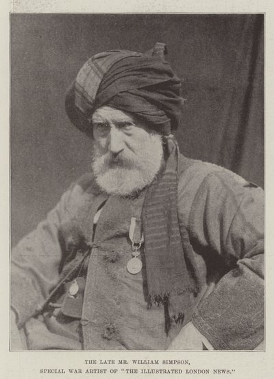 O falecido Sr. William Simpson, Artista de Guerra Especial da The Illustrated London News de English Photographer