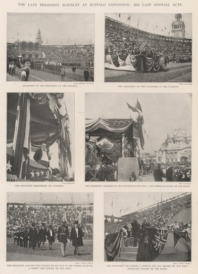 O falecido Presidente McKinley na Buffalo Exposition, seus últimos atos oficiais de English Photographer