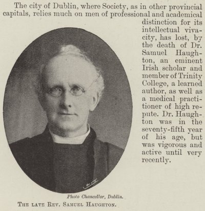 O falecido reverendo Samuel Haughton de English Photographer