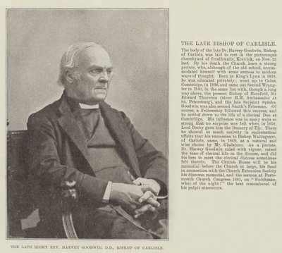 O reverendo tardio Harvey Goodwin, DD, bispo de Carlisle de English Photographer