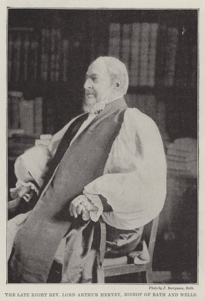 O falecido reverendo Lord Arthur Hervey, bispo de Bath e Wells de English Photographer
