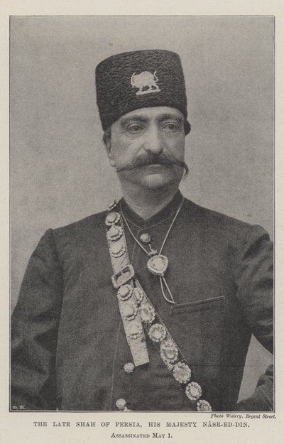 O falecido Xá da Pérsia, Sua Majestade Nasr-ed-Din, assassinou 1 de maio de English Photographer