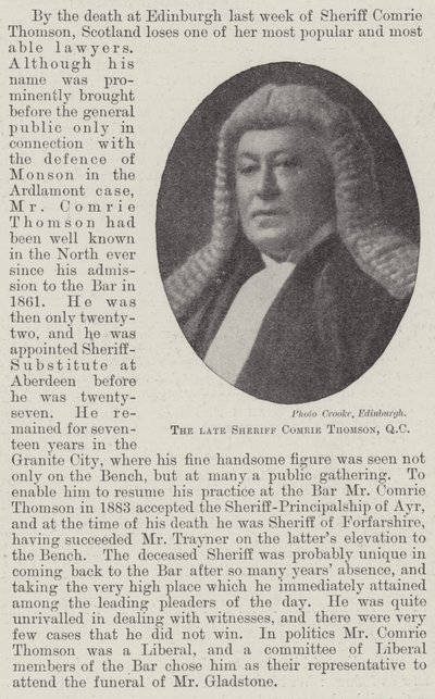 O falecido xerife Comrie Thomson, QC de English Photographer