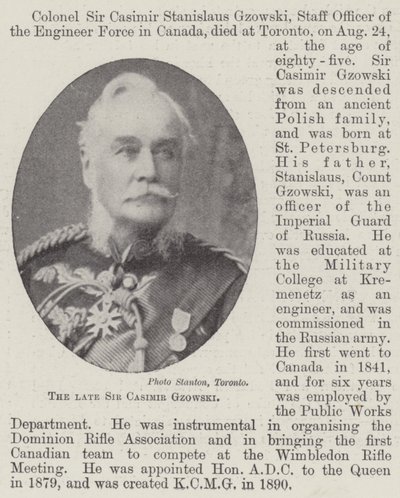 O falecido Sir Casimir Gzowski de English Photographer