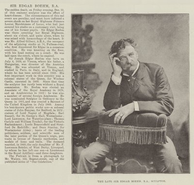 O falecido Sir Edgar Boehm, RA, escultor de English Photographer