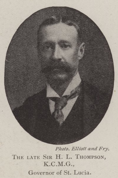 O falecido Sir HL Thompson, KCMG, governador de Santa Lúcia de English Photographer