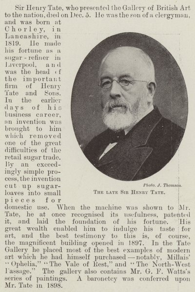 O falecido Sir Henry Tate de English Photographer