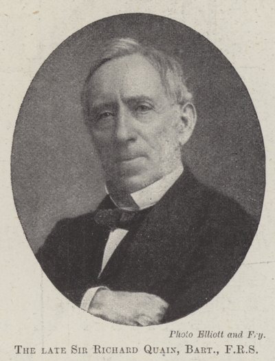 O falecido Sir Richard Quain, Baronet, FRS de English Photographer