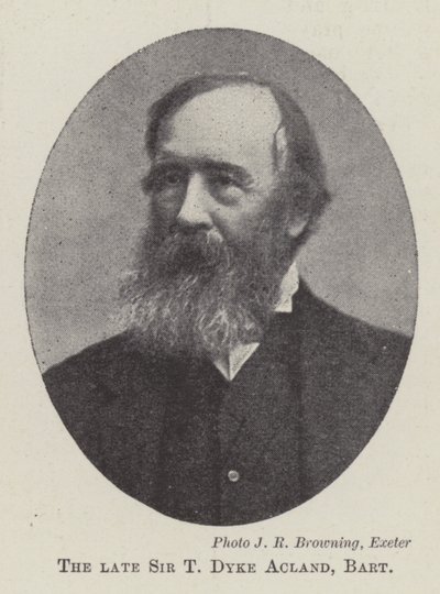 O falecido Sir T Dyke Acland, Baronet de English Photographer
