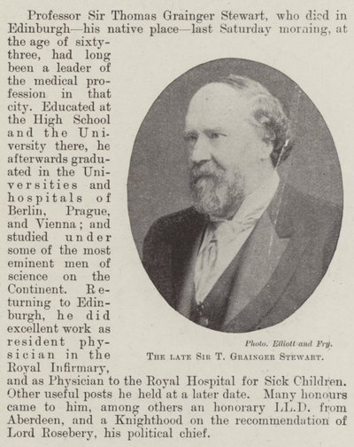O falecido Sir T Grainger Stewart de English Photographer
