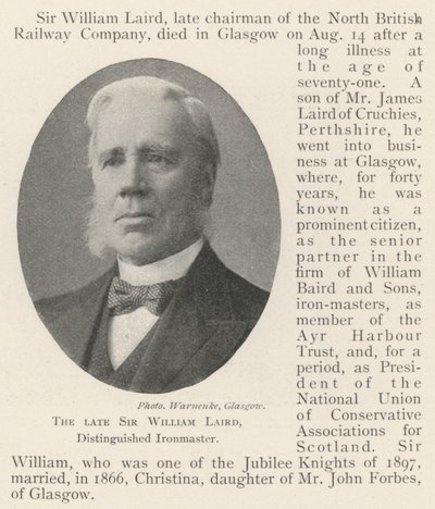 O falecido Sir William Laird, Distinguido Ironmaster de English Photographer