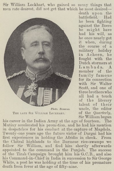 O falecido Sir William Lockhart de English Photographer