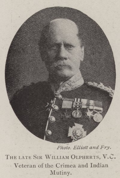 O falecido Sir William Olpherts, VC, veterano da Criméia e Motim indiano de English Photographer
