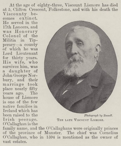 O falecido Visconde Lismore de English Photographer