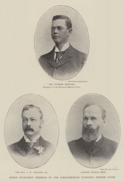 Três membros proeminentes da União Nacional de Reforma de Joanesburgo de English Photographer