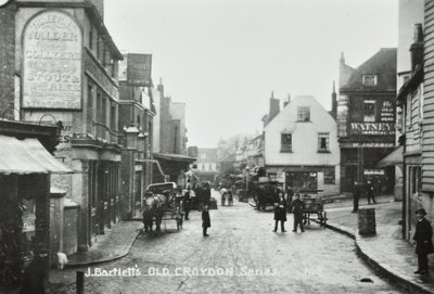 Três Tuns Old Kings Head, Rua Surrey, Croydon: visão geral, 1885 de English Photographer
