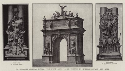 Para receber o Almirante Dewey, Arco do Triunfo a ser erguido em Madison Square, Nova York de English Photographer