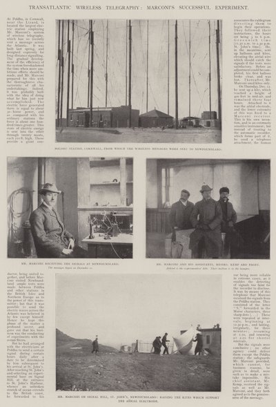 Telegrafia sem fio transatlântica, experimento bem-sucedido de Marconis de English Photographer