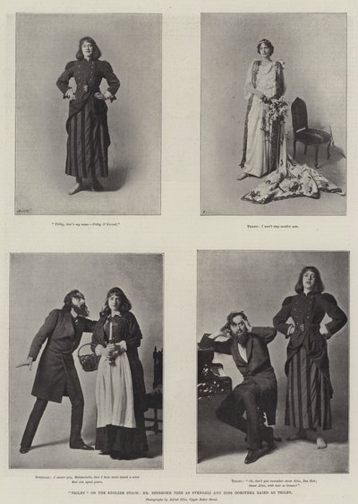 Trilby no palco inglês, Sr. Beerbohm Tree como Svengali e Miss Dorothea Baird como Trilby de English Photographer