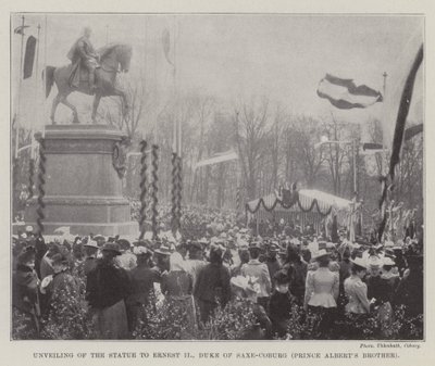 Desvelar a estátua de Ernest II, duque de Saxe-Coburg (irmão do Príncipe Alberts) de English Photographer