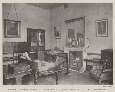 Esperando por Roberts, o Presidente e Secretária no Ministério da Guerra, desocupado por Lord Wolseley de English Photographer