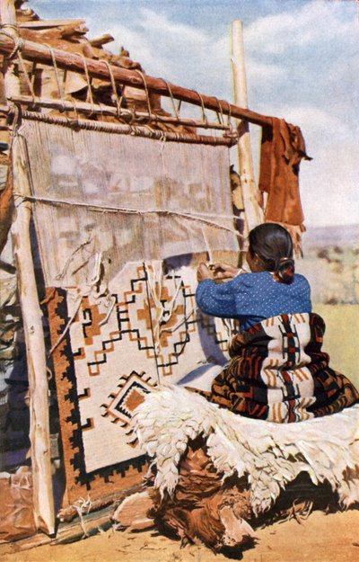 Tecelagem de mantas Navaho (fotografia a cores) de English Photographer