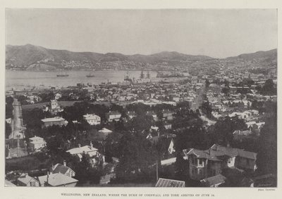 Wellington, Nova Zelândia, onde o Duque de Cornwall e York chega em 18 de junho de English Photographer