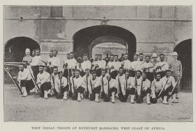 Tropas das Índias Ocidentais em Bathurst Barracks, na costa oeste da África de English Photographer