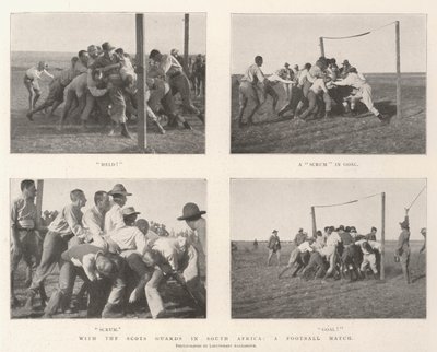 Com os guardas escoceses na África do Sul, um jogo de futebol de English Photographer