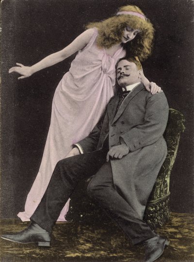 Mulher, olhar, um, dormir, homem de English Photographer