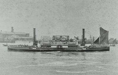 Balsa de Woolwich: balsa no rio, 1896 de English Photographer