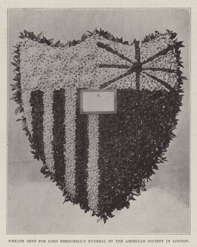 Coroa de flores enviada para o Senhor Herschells Funeral pela Sociedade Americana em Londres de English Photographer