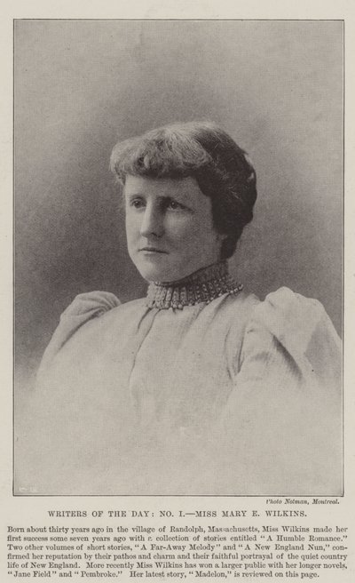 Escritores do Dia, Miss Mary E Wilkins de English Photographer