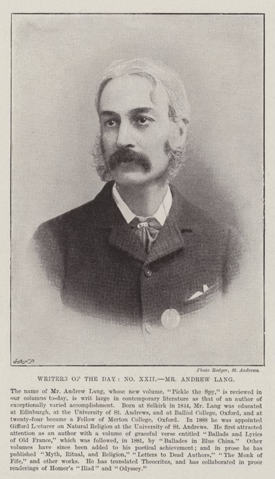 Escritores do Dia, Sr. Andrew Lang de English Photographer