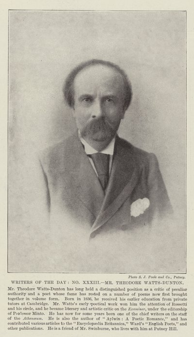 Escritores do Dia, Sr. Theodore Watts-Dunton de English Photographer